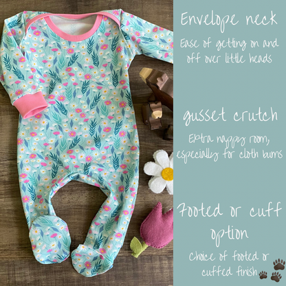 Flowers - Easy Change Babygrow