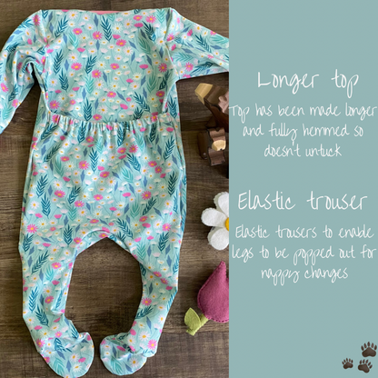 Floral Bloom - Easy Change Babygrow