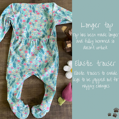 Sleepy Sloths - Warmer Fabric - Easy Change Babygrow