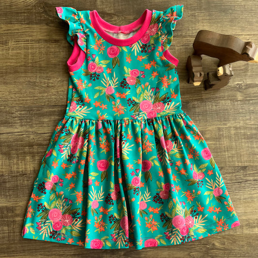 Floral bloom - everyday dress - 2-3 years