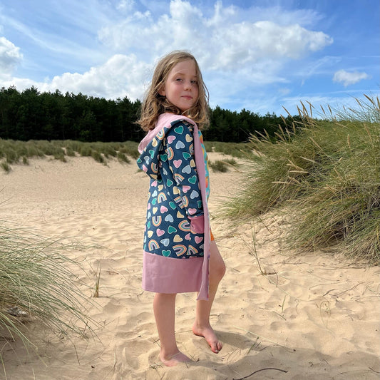 Weather Clouds - Pink - Big Kid Hooded Cardi