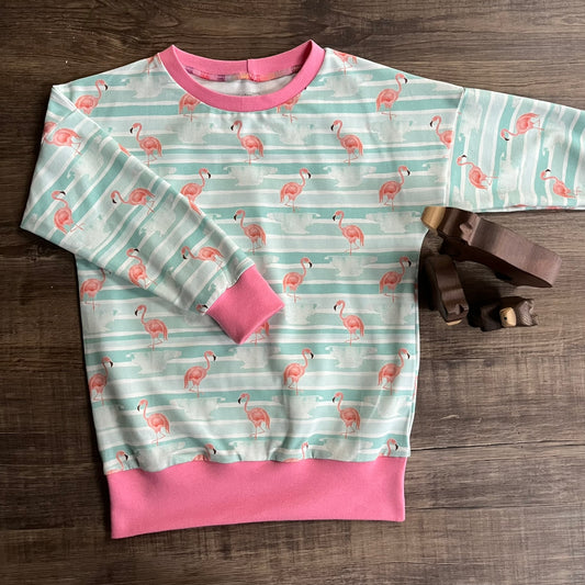 Flamingos Slouchy Sleeve jumper - Ready to Post