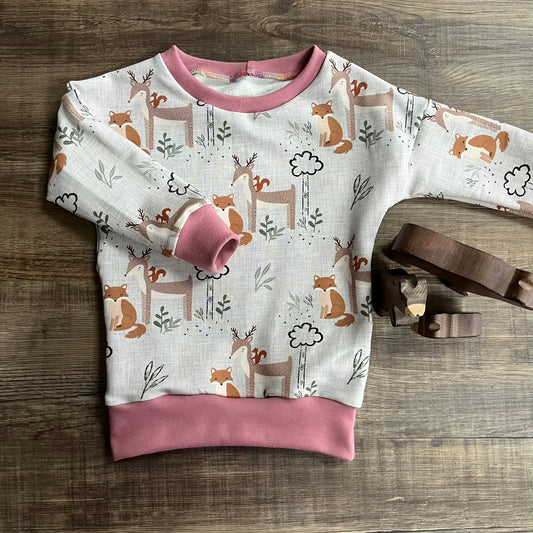 Woodland Friends - Slouchy Sleeve Jumper - 12-18m