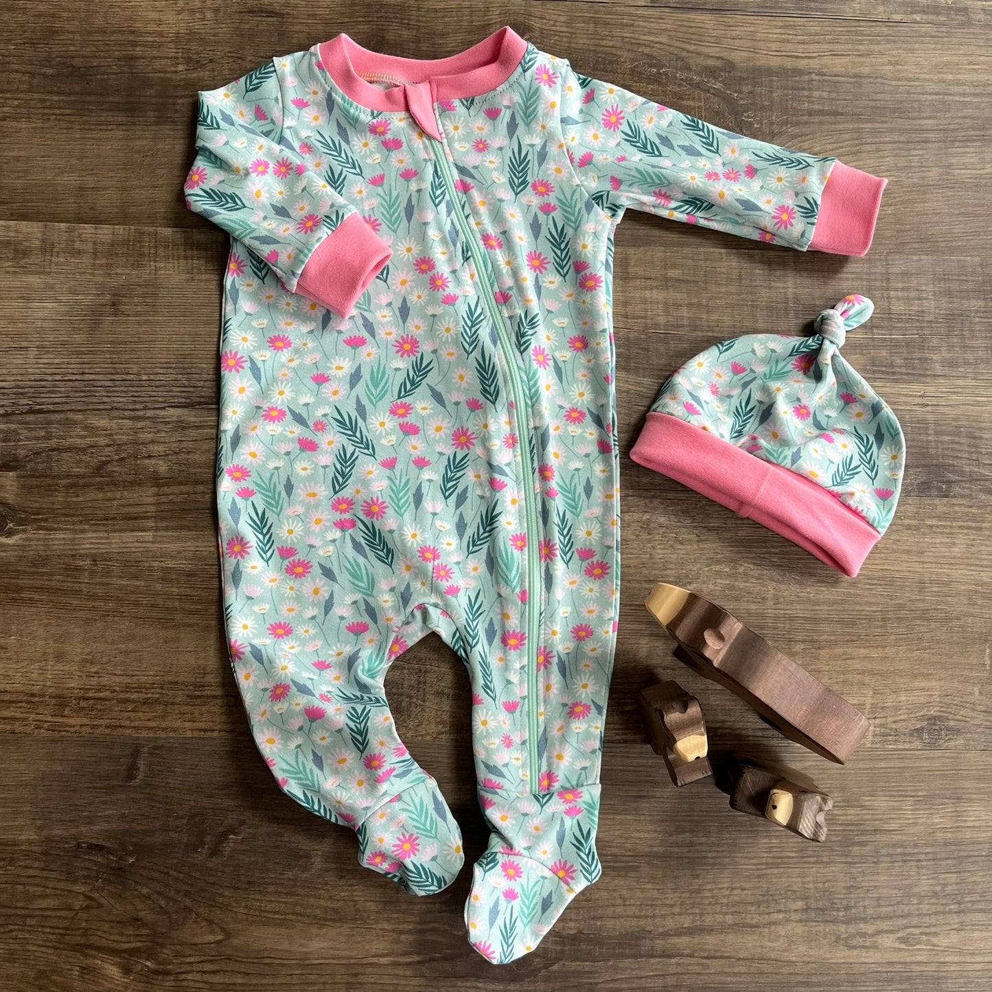 Weather Clouds - Pink - All in One Babygrow