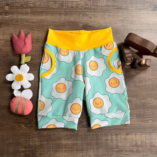 Fried Eggs- Knee Shorts 5-6 Years - Ready to Post