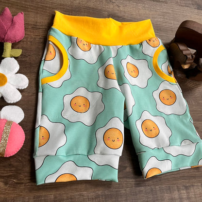 Fried Eggs- Knee Shorts 5-6 Years - Ready to Post