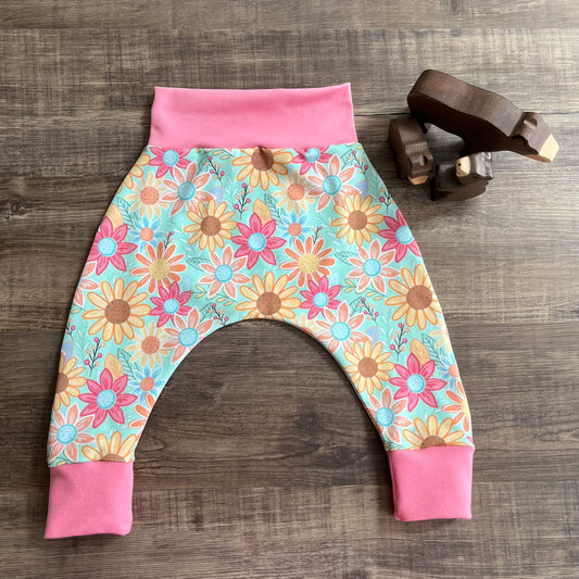Flowers - Harem Trousers Ready to Post - 6-12m
