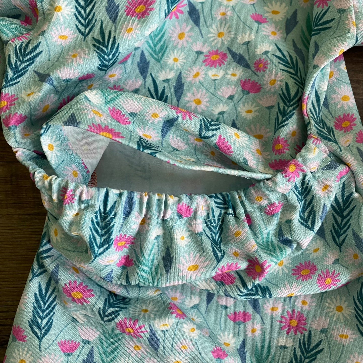 Big leaves - Warmer Fabric - Easy Change Babygrow