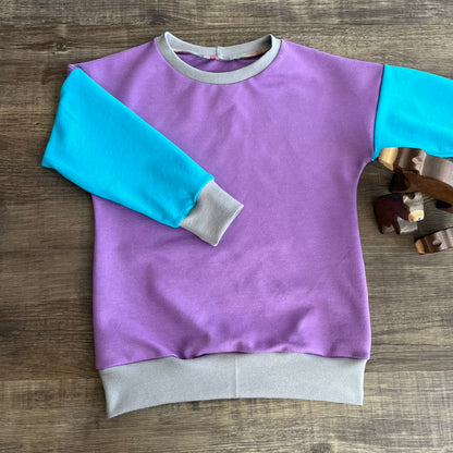 Slouchy Sleeve colour block Jumper - Ready to Post