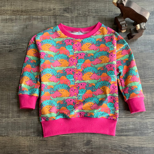 Little Monster Pink- Slouchy Sleeve Jumper - Ready To Post