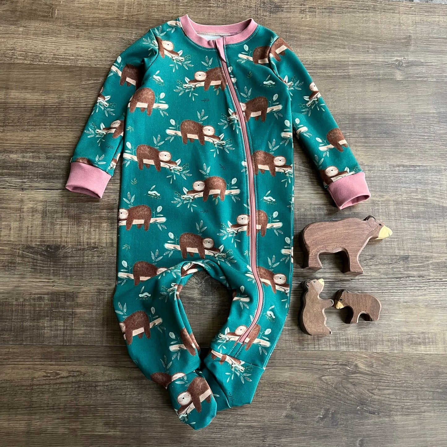 Leopard Blues - Warmer Fabric - All in One Babygrow