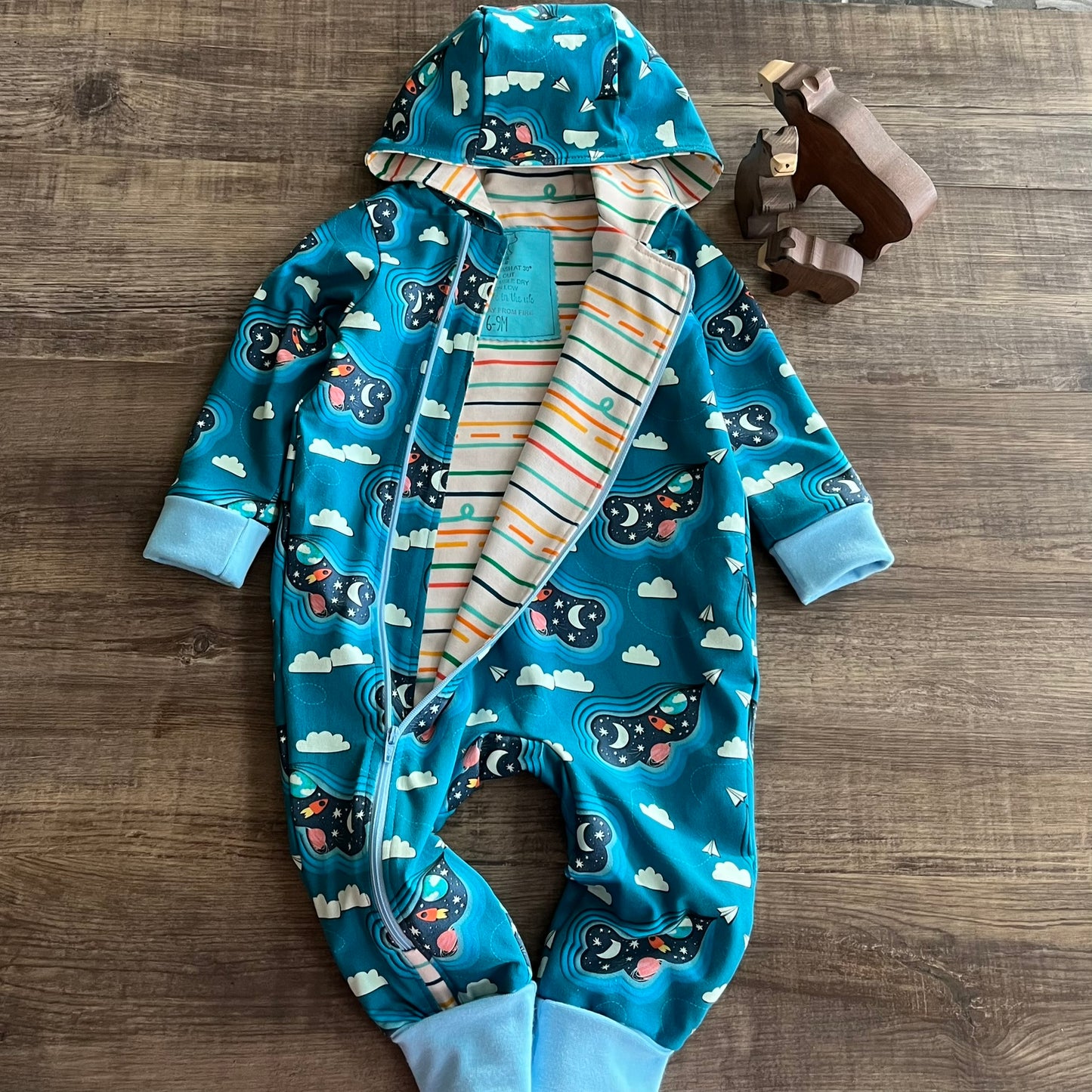 Into Space - Long Zip Up Coverall - Ready To Post 6-9m