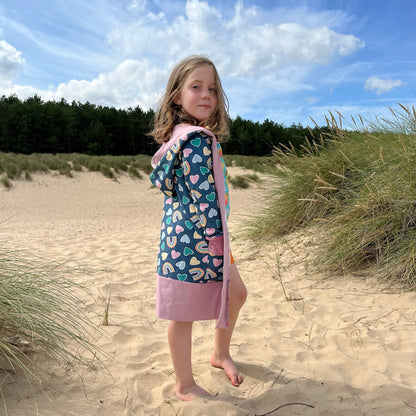 Big Flowers - Big Kid Hooded Cardi