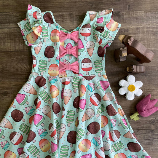 Ice Creams - Mint bow back dress